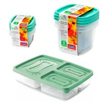 Kit 7 pote microondas freezer geladeira vasilha marmita lanche fruta comida alimentos fitness tapoer