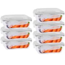 kit 7 Pote Vidro 370ML Vai ao Forno e Microondas Retan c/Tampa kit 7 Pote Vidro 370ML Vai ao Forno e Microondas Retan c/Tampa