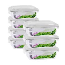 Kit 7 Pote Vidro Hermertico 1040ML Vai ao Forno com Tampa Kit 7 Pote Vidro Hermertico 1040ML Vai ao Forno com Tampa
