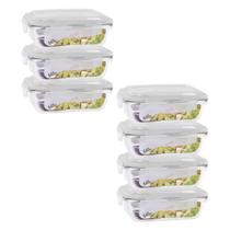 Kit 7 Potes 640ml Vidro Hermético Anel Vedação Kit 7 Potes 640ml Vidro Hermético Anel Vedação