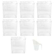 Kit 7 Potes Acrílico Retangular c/ Tampa 1,5l+ Conchas 300ml