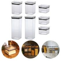 Kit 7 Potes Herméticos Acílico para Mantimentos Cozinha Organização