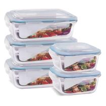 Kit 7 Potes Herméticos Marmita Vidro Grande 1520ml e 800ml