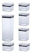 Kit 7 Potes Herméticos Quadrados Lumini 480 / 1000 / 2200 ML Kit 7 Potes Herméticos Quadrados Lumini 480 / 1000 / 2200 ML