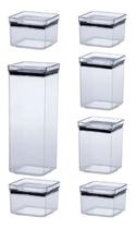 Kit 7 Potes Herméticos Quadrados Lumini 480 / 1000 / 2200 ML Kit 7 Potes Herméticos Quadrados Lumini 480 / 1000 / 2200 ML