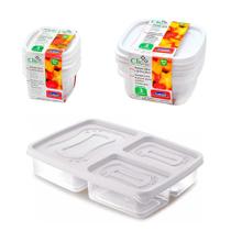 Kit 7 potes microondas freezer geladeira marmita comida alimentos fitness frutas porta frios tapauer