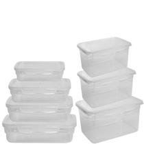 Kit 7 Potes Tamanhos Variados Transparente