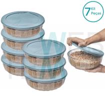 Kit 7 Potes Tigela Saladeira de Vidro com Tampa Plástica Oceani 1,5 litro Vitazza: Para Servir e Organização de Cozinha e Geladeira Opção Sustentável Kit 7 Potes Tigela Saladeira de Vidro com Tampa Plástica Oceani 1,5 litro Vitazza: Para Servir e Organização de Cozinha e Geladeira Opção Sustentável