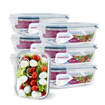 Kit 7 Potes Vidro Hermético 640ml Marmita Microondas