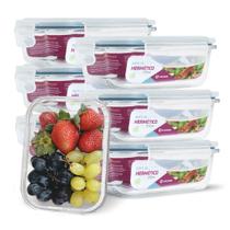 Kit 7 Potes Vidro Hermético Retangular 370ml Papinha Pequeno Kit 7 Potes Vidro Hermético Retangular 370ml Papinha Pequeno