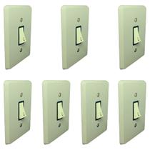 Kit 7 Pulsador Pial Minuteria 2a Cor Cinza 250v C/ Placa Kit 7 Pulsador Pial Minuteria 2a Cor Cinza 250v C/ Placa