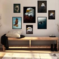 Kit 7 Quadors Decorativos Águia - com vidro