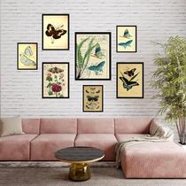 Kit 7 Quadros Decorativos Borboletas - com vidro