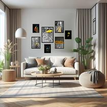 Kit 7 quadros Decorativos Cores & Black Kit 7 quadros Decorativos Cores & Black
