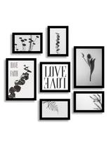 Kit 7 Quadros Decorativos Placas Love Folhas Kit 7 Quadros Decorativos Placas Love Folhas