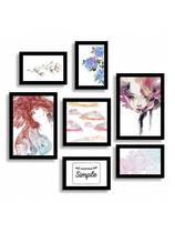Kit 7 Quadros Decorativos Placas Mulher Color Ilusion Kit 7 Quadros Decorativos Placas Mulher Color Ilusion