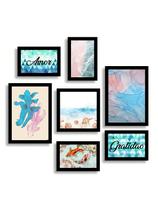 Kit 7 Quadros Decorativos Placas Peixes Praia Verão Kit 7 Quadros Decorativos Placas Peixes Praia Verão