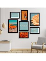 Kit 7 Quadros Decorativos Placas Praia Viagem Tropical Kit 7 Quadros Decorativos Placas Praia Viagem Tropical