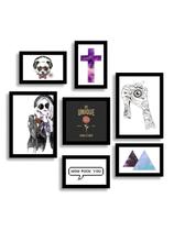 Kit 7 Quadros Decorativos Placas Universe Rock Story