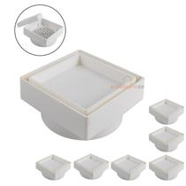 Kit 7 Ralo Oculto Invisível Quadrado 10x10cm Plástico Com Tela Para Banheiro - AMZ