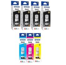 KIT 7 REFIL TINTA (lacrada) ORIGINAL COMPATIVEL PARA T544 L3110 L3250 L3150 L3210