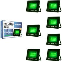Kit 7 Refletor Led Volter Eco 20w Luz Verde Ip65 Preto Kit 7 Refletor Led Volter Eco 20w Luz Verde Ip65 Preto