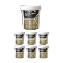 Kit 7 Rejunte Acríl Bicomp Extraliso Marrom Cafe Ceramfix