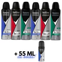 Kit 7 Rexona Men Aerosol Clean Intense Fresh Sport + Mini