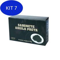 Kit 7 Sabonete Argila Preta Reduz Espinhas E Cravos Tropical 90 G