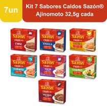 Kit 7 Sabores Caldos Sazón Ajinomoto 32,5g cada