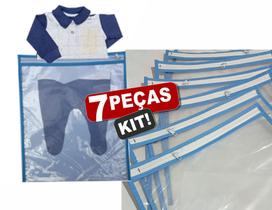 Kit 7 Saquinhos Maternidade Envelope Organizador com zíper Mala Bebê, plástico grosso