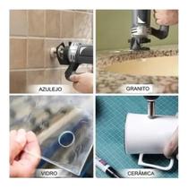 Kit 7 Serra Copo Brocas Diamantadas fura mármore porcelanato vidro cerâmicavidraçaria profissional 3 4 5 10 14 16 E 20mm