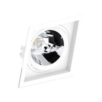 Kit 7 Spot Embutir Quadrado Recuado Ar111 Branco