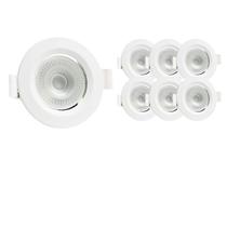 Kit 7 Spot Led 3w Redondo Embutir 3500K Branco Quente - Decoração Casa Loja Sanca Gesso Teto - Super Led