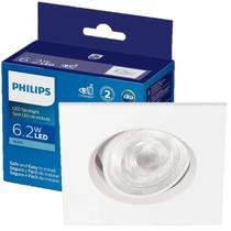 Kit 7 Spot Led Philips Quadrado Embutir 6.2w Luz Quente 2700K Kit 7 Spot Led Philips Quadrado Embutir 6.2w Luz Quente 2700K