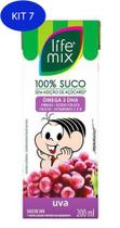Kit 7 Suco Kids Uva Life Mix 200Ml