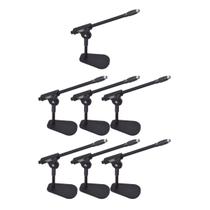 Kit 7 Suporte Microfone Mesa Bumbo Amplificador Metal IBOX