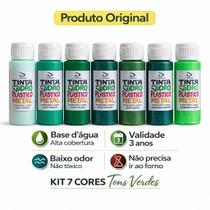Kit 7 Tintas Daiara Tons Verdes 60ml Vidro Plástico Metal Kit 7 Tintas Daiara Tons Verdes 60ml Vidro Plástico Metal