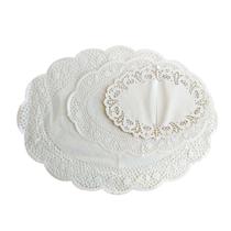 Kit 7 Toalhas Ovais Papel PVC Branco Rendado para Decoração 3 Tamanhos Diferentes Kit 7 Toalhas Ovais Papel PVC Branco Rendado para Decoração 3 Tamanhos Diferentes