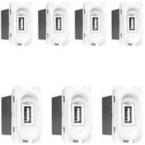 Kit 7 Tomada Carregador Usb Nereya Pial 1500ma Branco Kit 7 Tomada Carregador Usb Nereya Pial 1500ma Branco