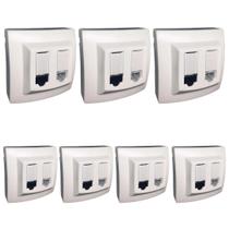 Kit 7 Tomada de Rede RJ45 + Telefone RJ11 Cat5 Pial Legrand