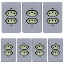 Kit 7 Tomada Dupla 250V Com Placa 10A Pial Legrand 54345 Kit 7 Tomada Dupla 250V Com Placa 10A Pial Legrand 54345