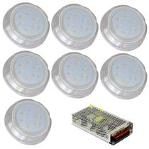 Kit 7 Unid Hiper LED 9W Azul Policarbonato Piscina Alvenaria Kit 7 Unid Hiper LED 9W Azul Policarbonato Piscina Alvenaria