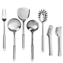 Kit 7 Utensílios De Cozinha 100% Inox Prateado Kit 7 Utensílios De Cozinha 100% Inox Prateado