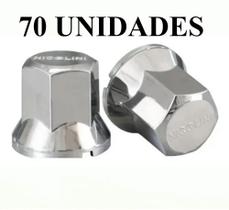 Kit 70 Capa De Porca Sextava Nicolini Cromada Caminhão 33mm