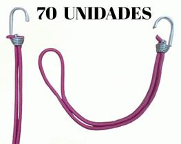Kit 70 Elásticos Extensor Borracha Lona Caminhão Carreta ROSA