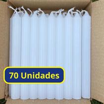 Kit 70 Vela Palito Branca 17cm Atacado Parafina Pura