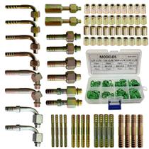 Kit 72 Conexões Ar Cond Automotivo Aço E 145 Anel Oring