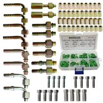 Kit 72 Conexões Ar Cond Automotivo Aço E 145 Anel Oring