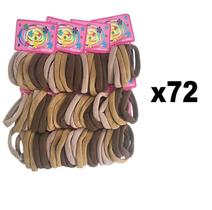 kit 72 Elásticos De Cabelo Rabicó Xuxinha Tons de Marrom